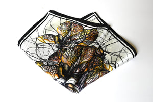 Silk Pocket Square, Bettie Hand-Drawn Floral